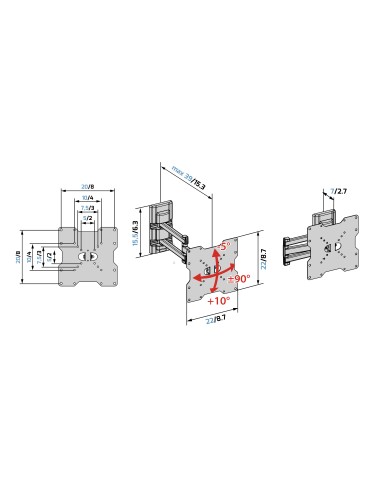 MELICONI FLATSTYLE FDR200 26"/45" 25KG DOPPIO BRACCIO V5-200 STAFFA TV