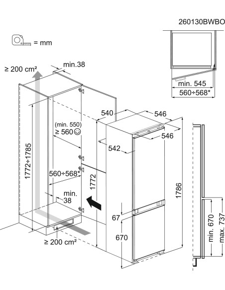 ELECTROLUX LNN3CE18S COMB. E 271LT TOTAL NOFROST H177 L54,6 P54