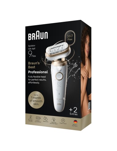 BRAUN SES9011 3D EPILATORE SILK-EPIL BIANCO/ORO