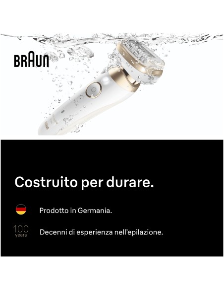 BRAUN SES9011 3D EPILATORE SILK-EPIL BIANCO/ORO