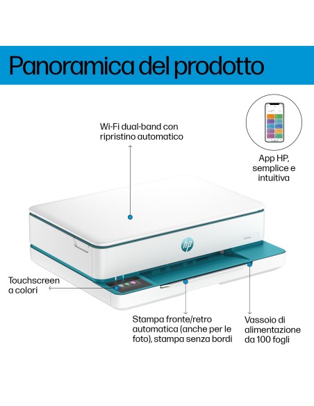 HP 6122E STAMPANTE ENVY 3IN1       WIFI BLUETOOTH BIANCA
