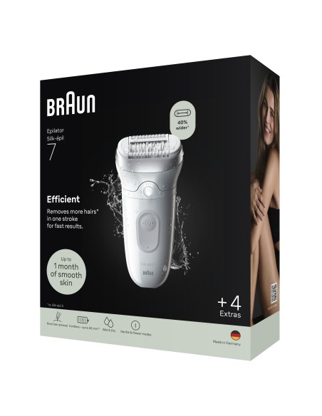 BRAUN SE7041 EPILATORE SILK-EPIL RETE BIANCO/ARGENTO