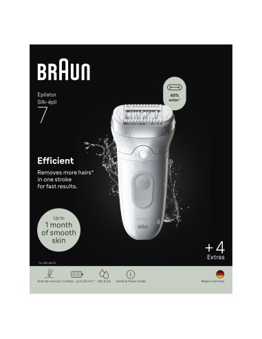BRAUN SE7041 EPILATORE SILK-EPIL RETE BIANCO/ARGENTO