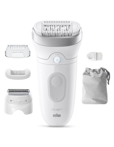 BRAUN SE7041 EPILATORE SILK-EPIL RETE BIANCO/ARGENTO
