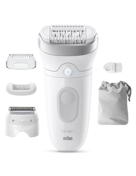 BRAUN SE7041 EPILATORE SILK-EPIL RETE BIANCO/ARGENTO