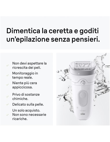 BRAUN SE7041 EPILATORE SILK-EPIL RETE BIANCO/ARGENTO