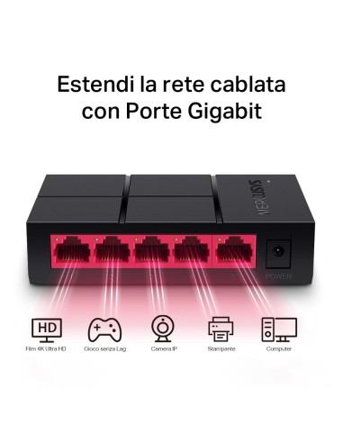 MERCUSYS MS105G 5-PORT GIGABIT SWITCH