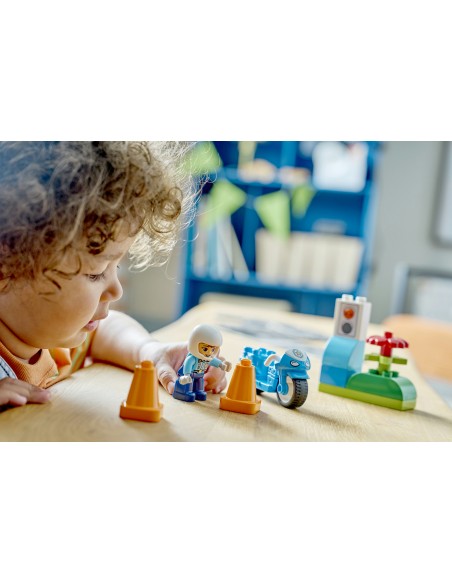 LEGO DUPLO TOWN MOTOCICLETTA BLU DELLA POLIZIA