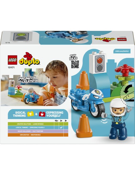 LEGO DUPLO TOWN MOTOCICLETTA BLU DELLA POLIZIA