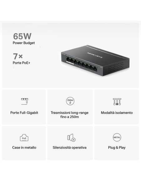 MERCUSYS MS108GP 8-PORT GIGABIT SWITCH POE
