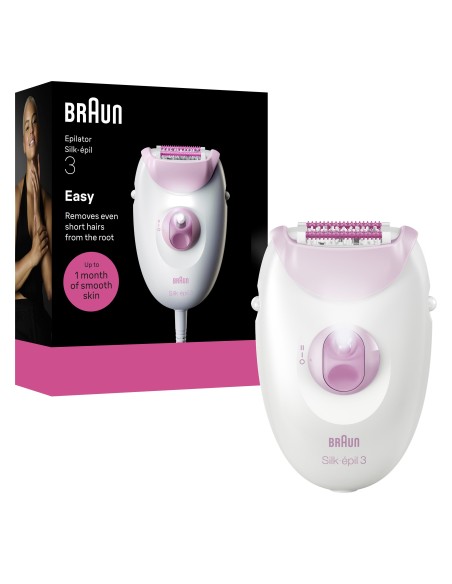 BRAUN SE3000 EPILATORE SILKEPIL A  RETE BIANCO/VIOLA