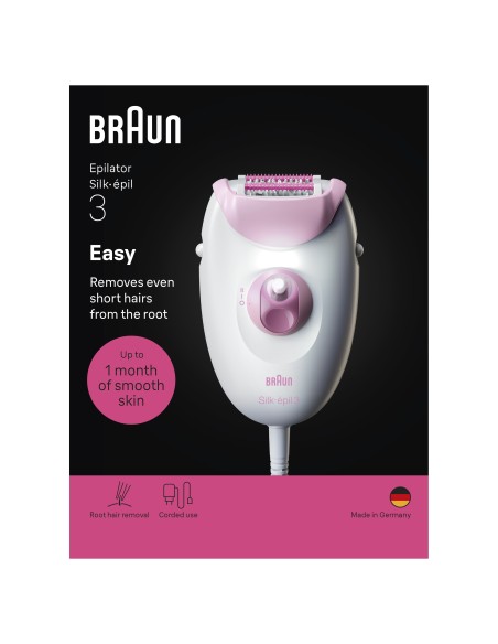 BRAUN SE3000 EPILATORE SILKEPIL A  RETE BIANCO/VIOLA