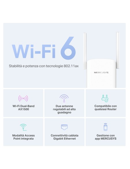 MERCUSYS ME60X AX1500 WI-FI 6 RANGE EXTENDER