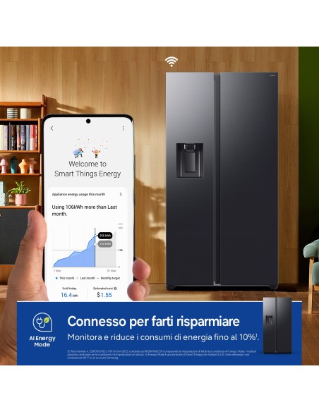 SAMSUNG RS70F64KEF FRIGO SBS E NF  635LT ANTRACITE WIFI DISP. ALL.IDR.