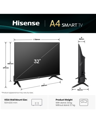 HISENSE 32A4Q TVC 32" HD SMART SAT
