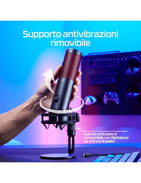 HYPERX QUADCAST 2 NERO MICROFONO GAMING USB