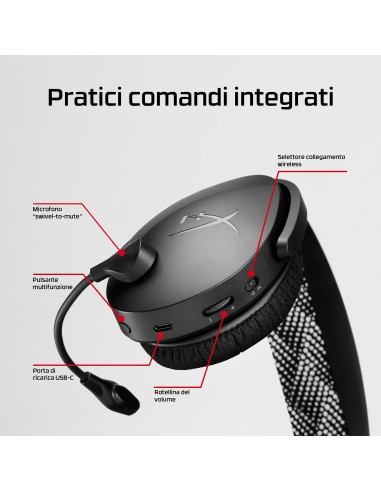 HYPERX CLOUD JET WIRELESS NERO CUFFIA GAMING