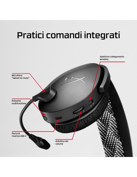 HYPERX CLOUD JET WIRELESS NERO CUFFIA GAMING