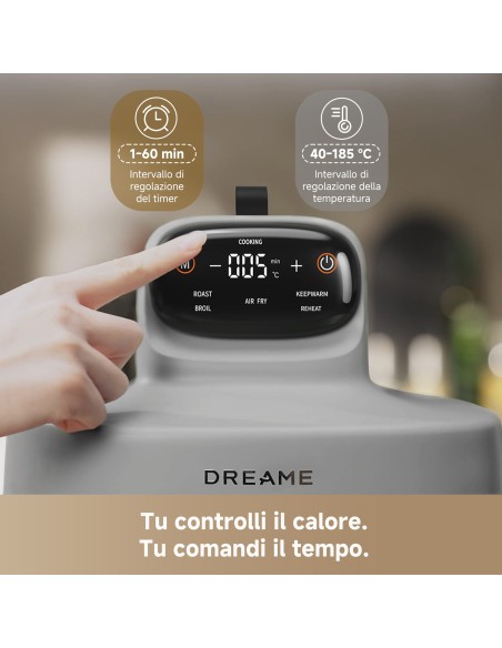 DREAME TASTI FRIGGITRICE ARIA LT6,42RECIPIENTI VETRO