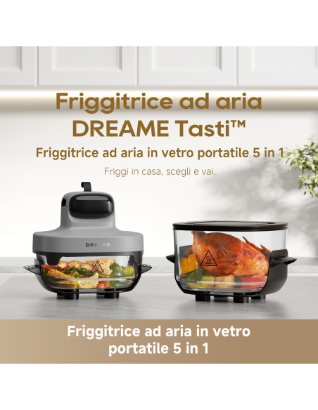DREAME TASTI FRIGGITRICE ARIA LT6,42RECIPIENTI VETRO