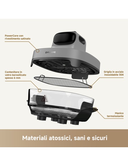 DREAME TASTI FRIGGITRICE ARIA LT6,42RECIPIENTI VETRO
