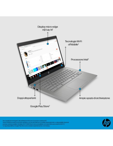 HP 14A-NE1000NL NOTEBOOK CHROME    N4500 4GB 64GB 14" FHD