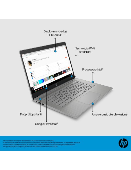 HP 14A-NE1000NL NOTEBOOK CHROME    N4500 4GB 64GB 14" FHD