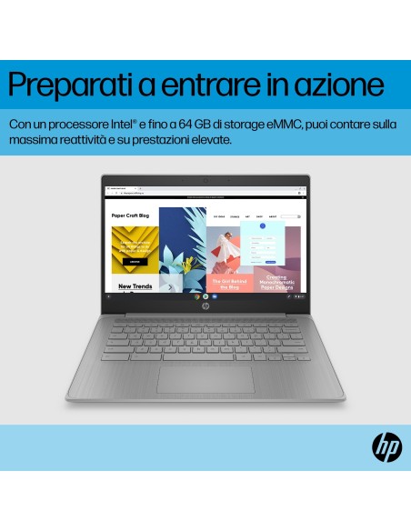 HP 14A-NE1000NL NOTEBOOK CHROME    N4500 4GB 64GB 14" FHD