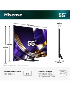 HISENSE 55U7S PRO TVC 55" MINILED  4K TVSAT DOLBY ATMOS 165HZ 2