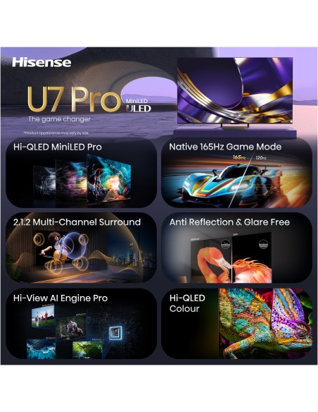 HISENSE 55U7S PRO TVC 55" MINILED  4K TVSAT DOLBY ATMOS 165HZ