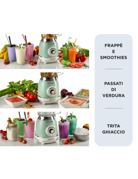 ARIETE 583/04 FRULLATORE VINTAGE VERDE CON TAZZA IN VETRO