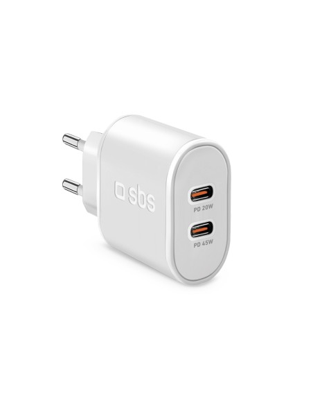 SBS TETR2CPD45W CARICAB.RETE 45W 2 USB-C BIANCO