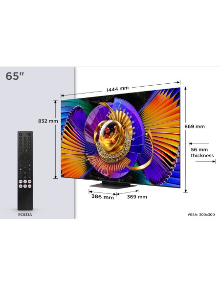 TCL 65C7L TVC 65"QLED MINILED SQD  144HZ  GOOGLE SAT/AUDIO B&O