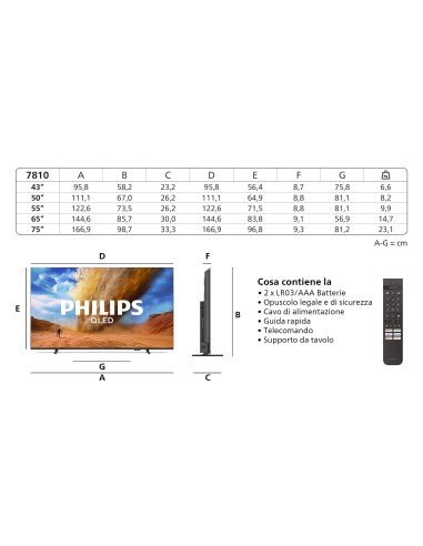 PHILIPS 43PUS7810/12 TVC 43" QLED  SMART TVSAT