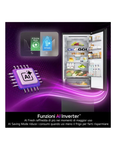 LG GBBSJ20DEP COMB. D 375L NF BLACKSTEEL INVERTER H203 L59,7