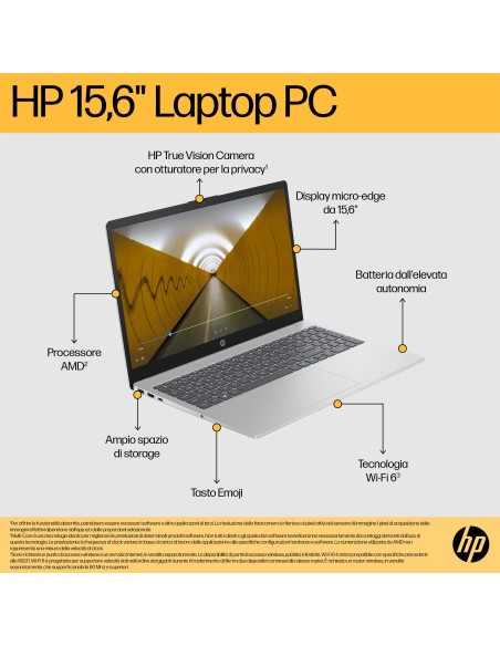 HP 15-FC0100NL NOTEBOOK RYZEN5 7520U 16GB 1TB 15,6" FHD