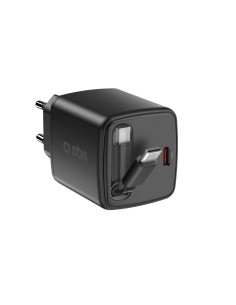 SBS TETRRET45WK ALIM.RETE USB-C 1XUSB-C CAVO RETRATTILE NERO 2