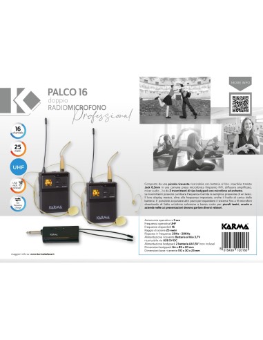 KARMA PALCO 16 DOPPIO RADIOMICROFONO AD ARCHETTO