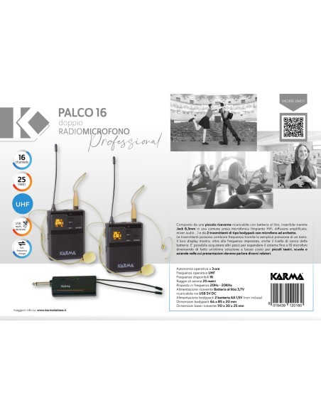 KARMA PALCO 16 DOPPIO RADIOMICROFONO AD ARCHETTO