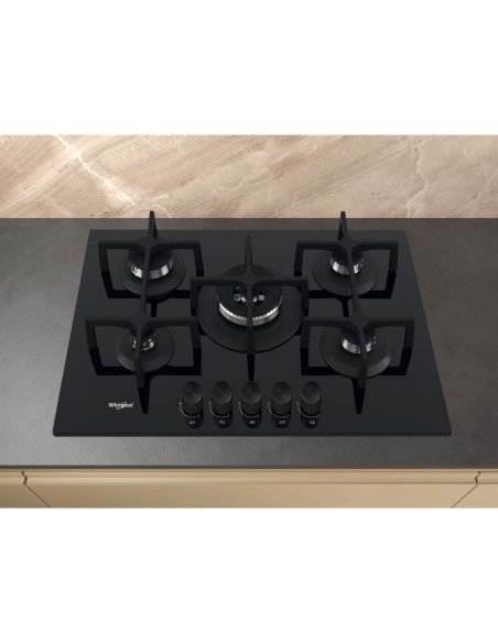 WHIRLPOOL GOA7523/NB1 PIANO COTTURA75CM 4F+1TC VETRONERO GRIGLIE GHISA