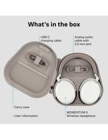 SENNHEISER MOMENTUM 5 NERO CUFFIA BT CANCELLAZIONE RUMORE USB-C