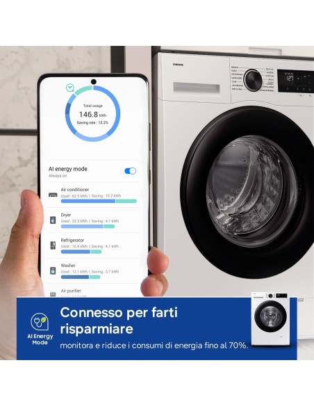 SAMSUNG WW90CGC04DAE LVB A-10% 9KG 1400G VAPORE IGIEN. WIFI LED TOUCH