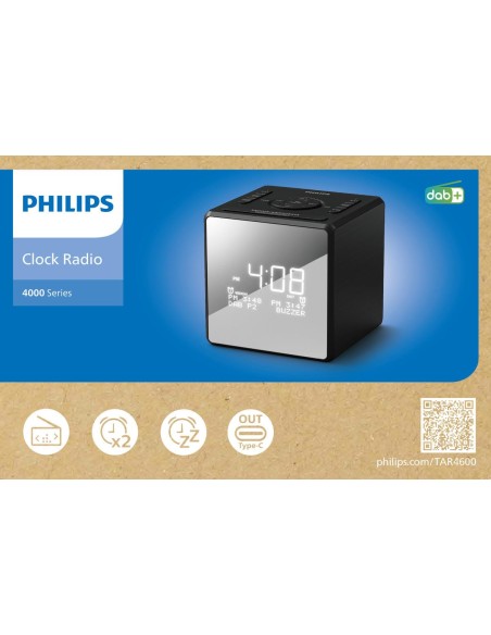 PHILIPS TAR4600 RADIOSVEGLIA DAB+/FM AC/AAA USB-C OUT