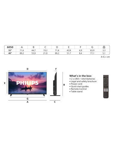 PHILIPS 40PFS6050/12 TVC 40" FHD   LED SMART SAT