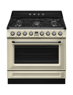 SMEG TR90GMP CUCINA A 90X60 PANNA 5F F.TERMOVENTILATO GRIGLIE GHISA