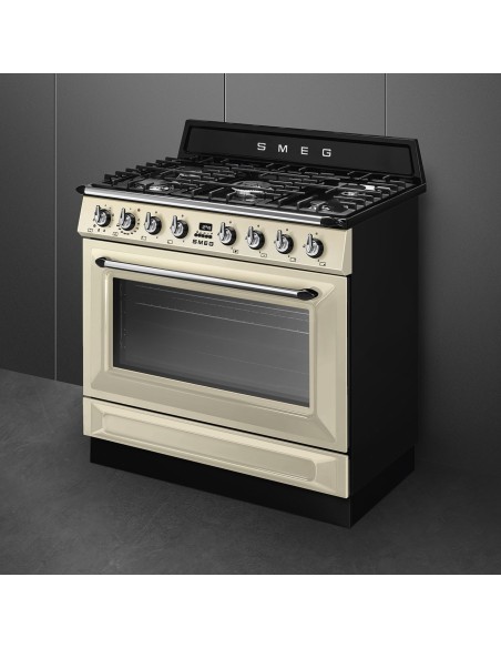 SMEG TR90GMP CUCINA A 90X60 PANNA 5F F.TERMOVENTILATO GRIGLIE GHISA