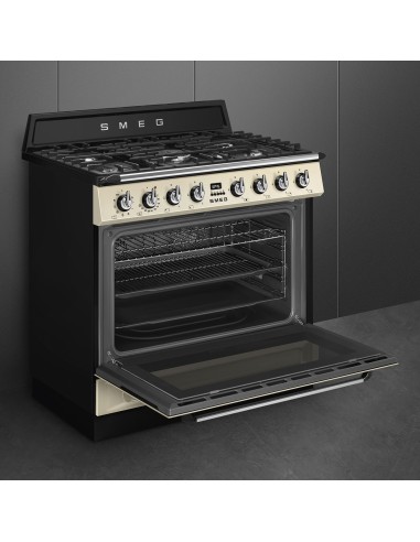 SMEG TR90GMP CUCINA A 90X60 PANNA 5F F.TERMOVENTILATO GRIGLIE GHISA
