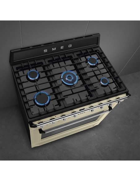 SMEG TR90GMP CUCINA A 90X60 PANNA 5F F.TERMOVENTILATO GRIGLIE GHISA