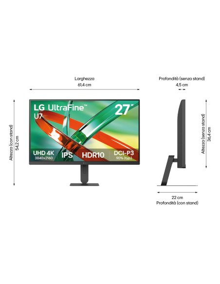 LG 27U711B MONITOR 27" IPS UHD 16:9 5MS HDR10 4K TILT PIVOT