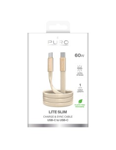 SBS PUCCC60WSLIM1MTR CAVO SLIM USB-C/USB-C 60W 1MT ORO 2